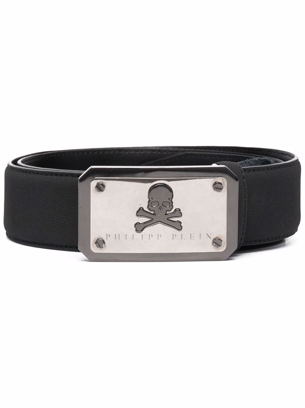 Philipp Plein logo-plaque leather belt - Black von Philipp Plein