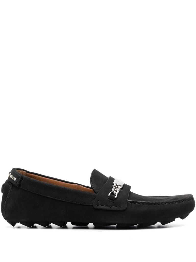 Philipp Plein logo-plaque leather loafers - Black von Philipp Plein