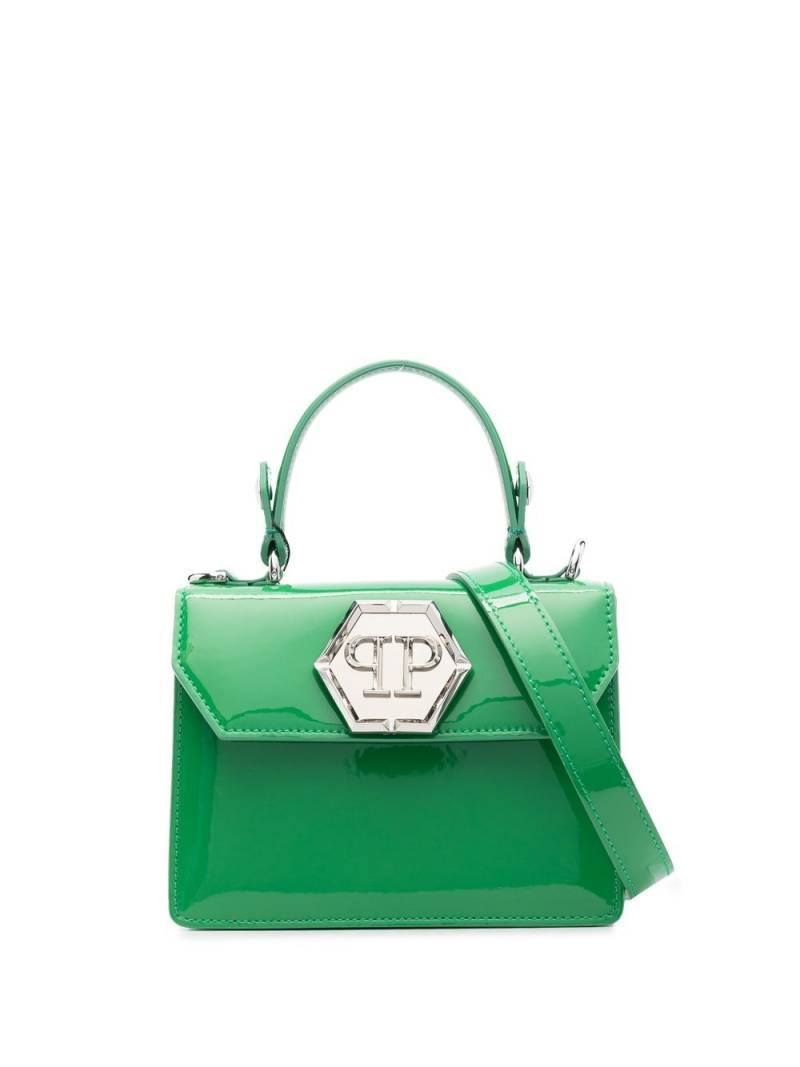 Philipp Plein logo-plaque patent-leather handbag - Green von Philipp Plein