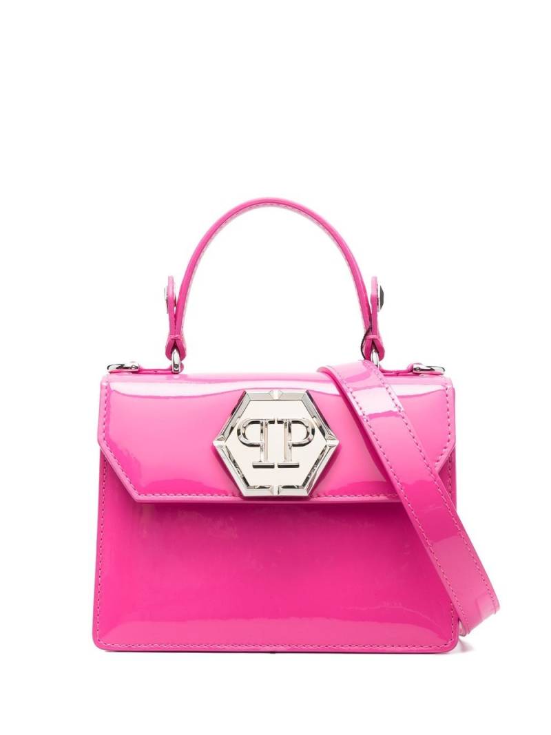 Philipp Plein logo-plaque patent-leather handbag - Pink von Philipp Plein