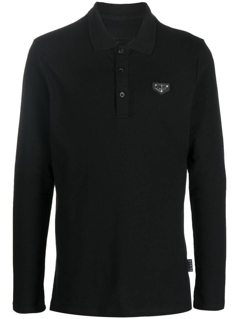 Philipp Plein logo-plaque polo shirt - Black von Philipp Plein