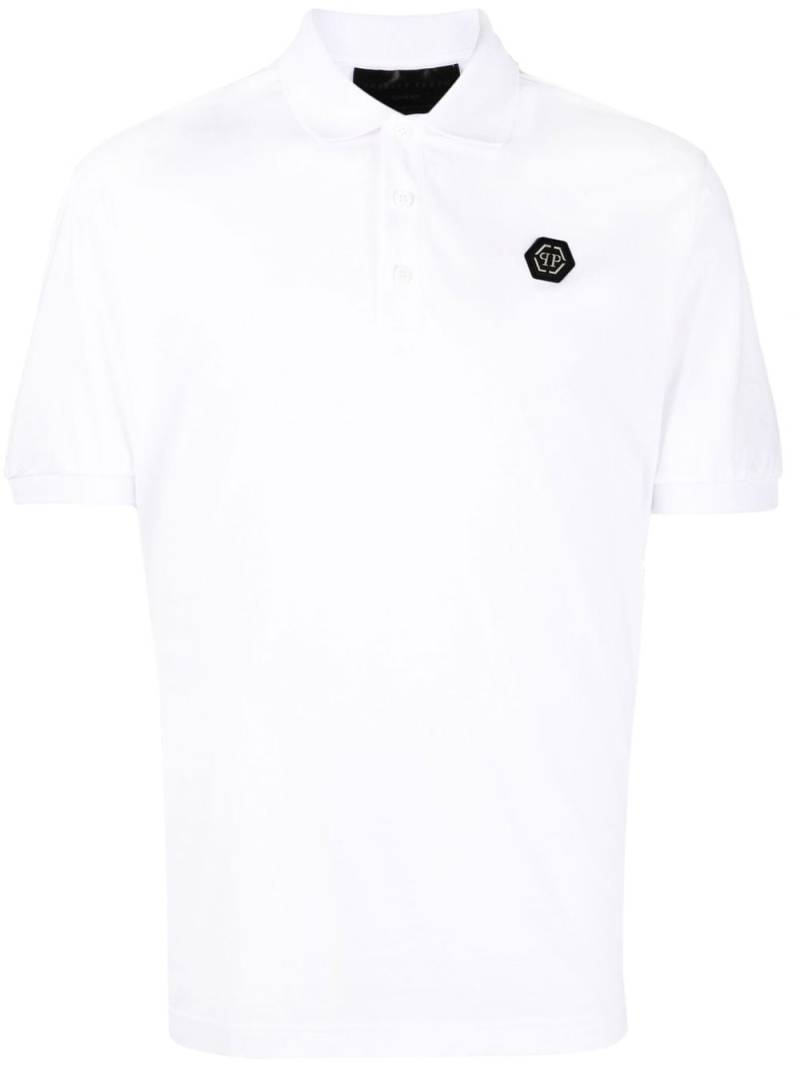 Philipp Plein logo-plaque polo shirt - White von Philipp Plein