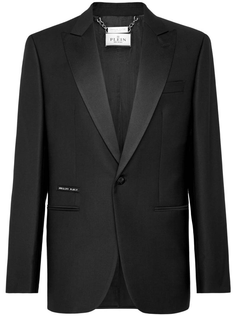 Philipp Plein logo-plaque single-breasted blazer - Black von Philipp Plein