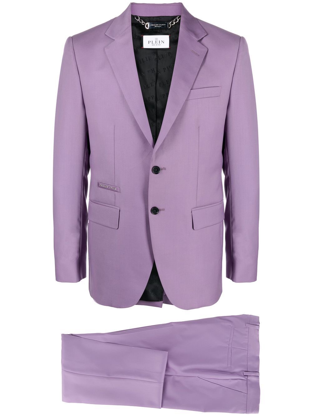 Philipp Plein logo-plaque single-breasted suit - Purple von Philipp Plein