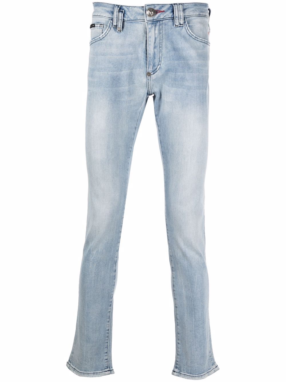 Philipp Plein logo-plaque slim-cut jeans - Blue von Philipp Plein