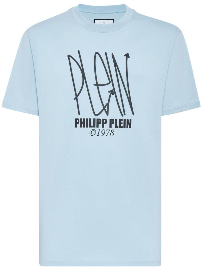 Philipp Plein logo-print cotton T-shirt - Blue von Philipp Plein