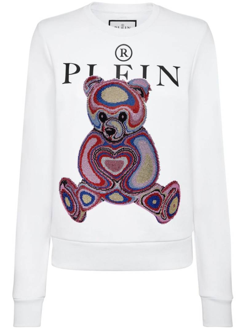 Philipp Plein logo-print cotton blend sweatshirt - White von Philipp Plein