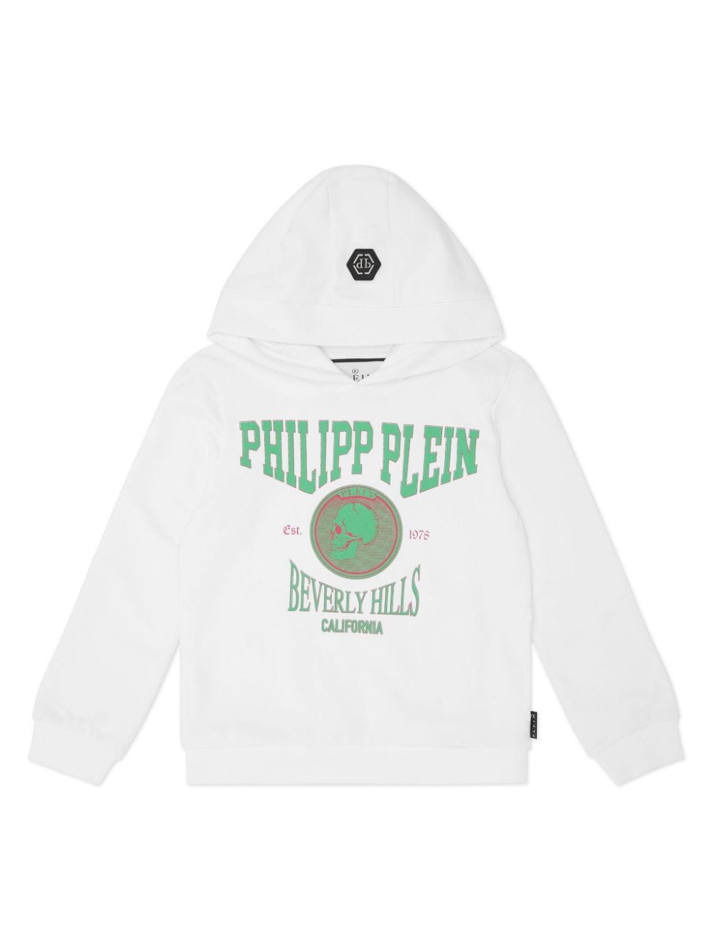 Philipp Plein logo-print cotton hoodie - White von Philipp Plein
