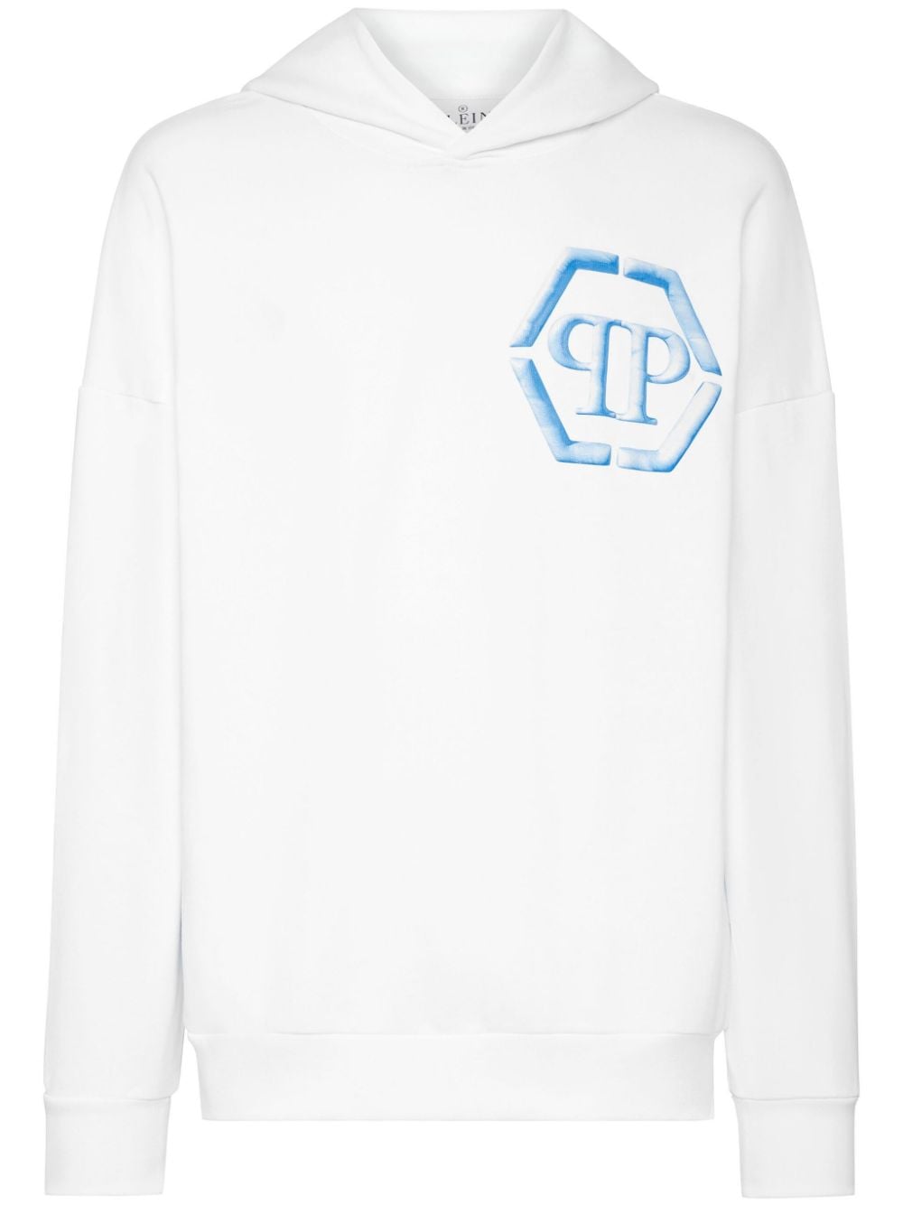 Philipp Plein logo-print cotton hoodie - White von Philipp Plein