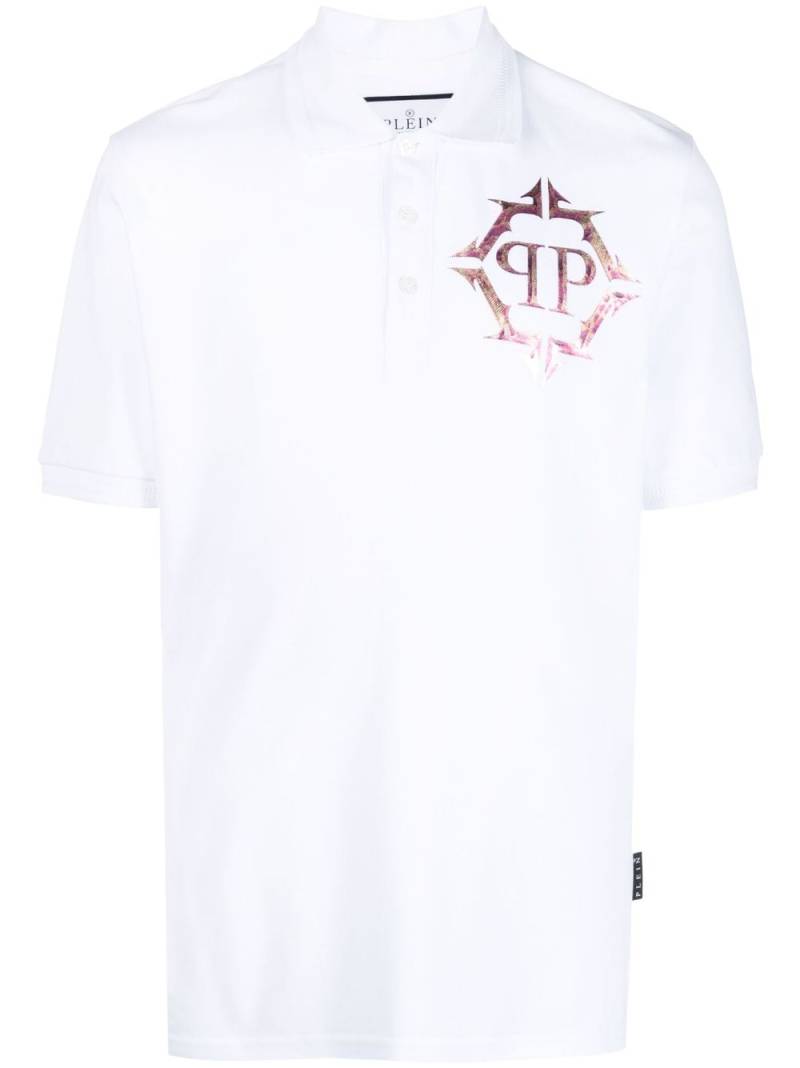 Philipp Plein logo-print cotton polo shirt - White von Philipp Plein