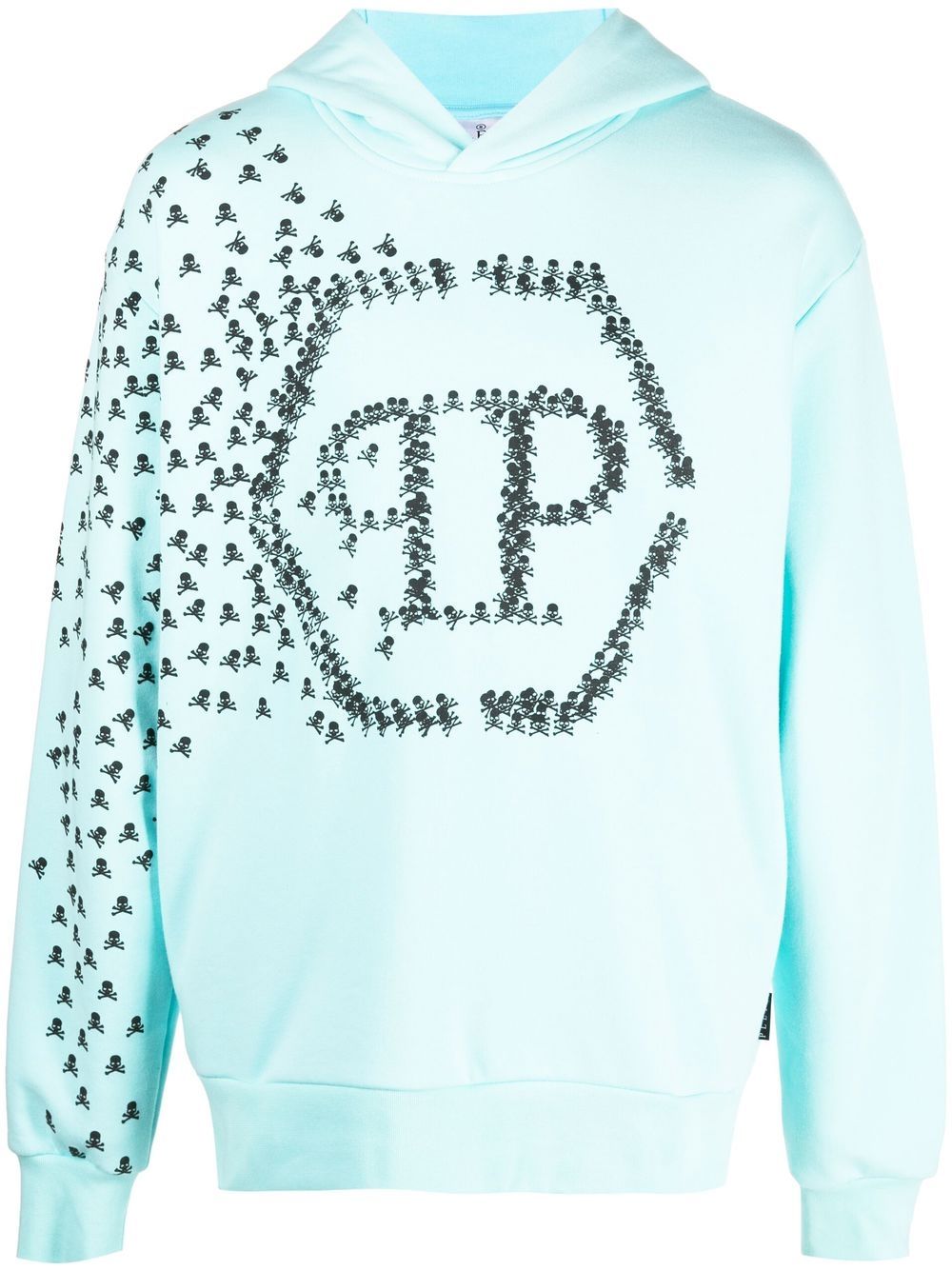Philipp Plein logo-print detail hoodie - Blue von Philipp Plein