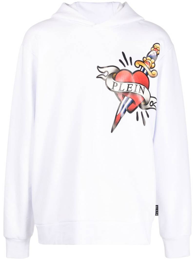 Philipp Plein logo-print hoodie - White von Philipp Plein