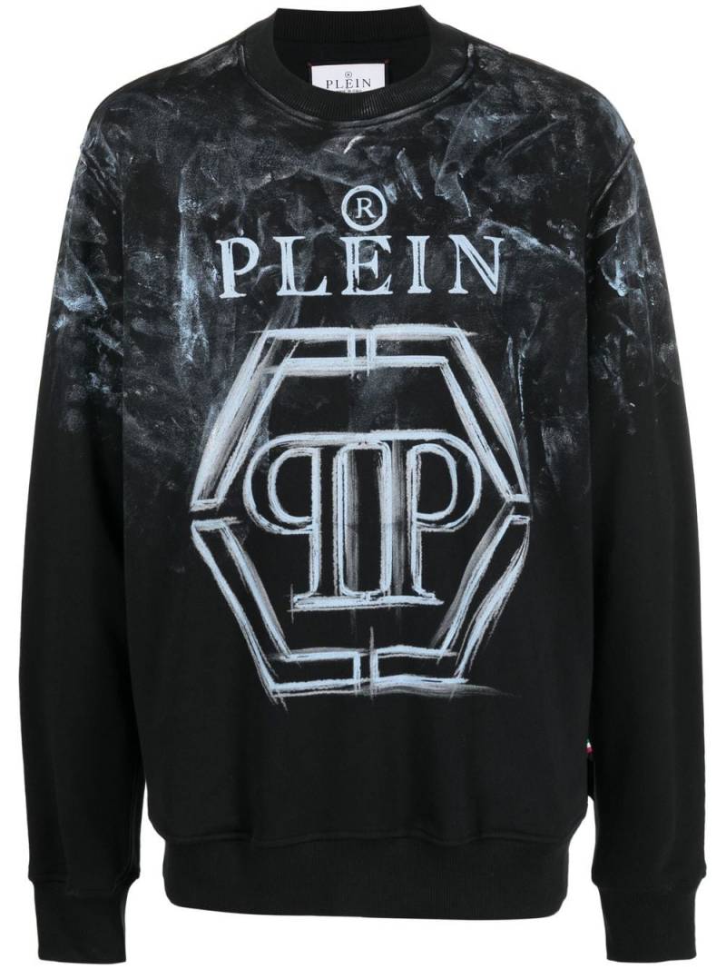 Philipp Plein logo-print long-sleeve sweatshirt - Black von Philipp Plein