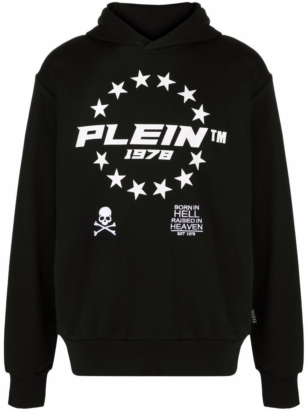 Philipp Plein logo-print pullover hoodie - Black von Philipp Plein