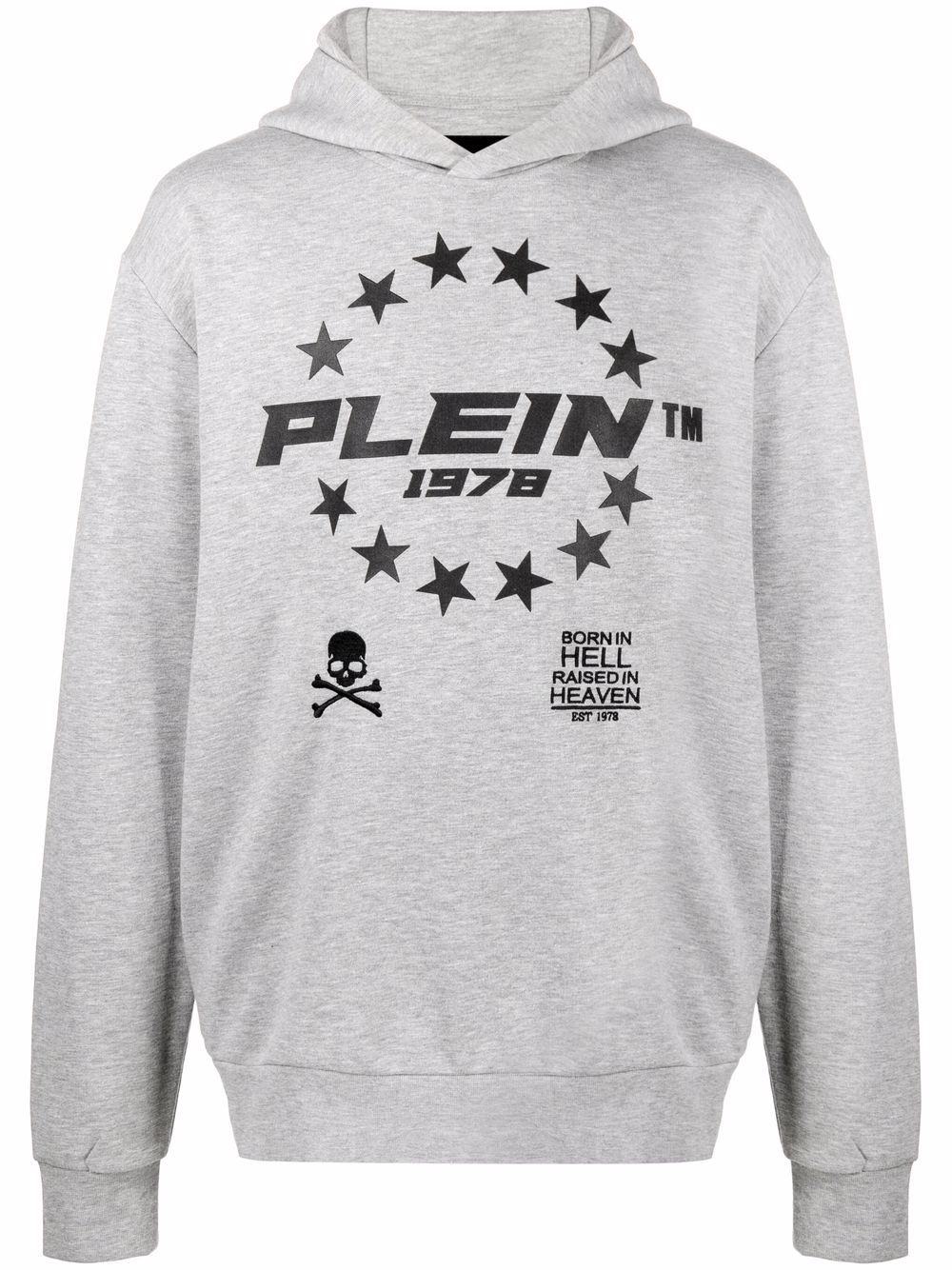 Philipp Plein logo-print pullover hoodie - Grey von Philipp Plein