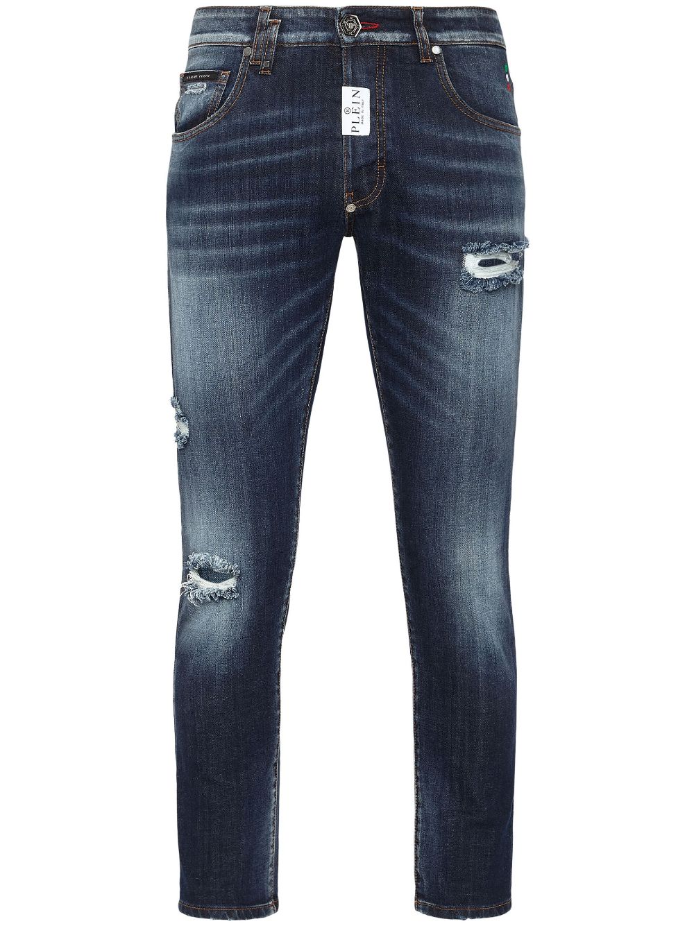 Philipp Plein logo-print skinny jeans - Blue von Philipp Plein