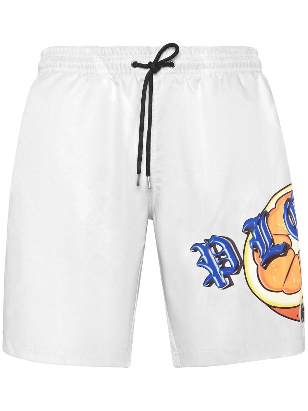 Philipp Plein logo-print swim shorts - White von Philipp Plein