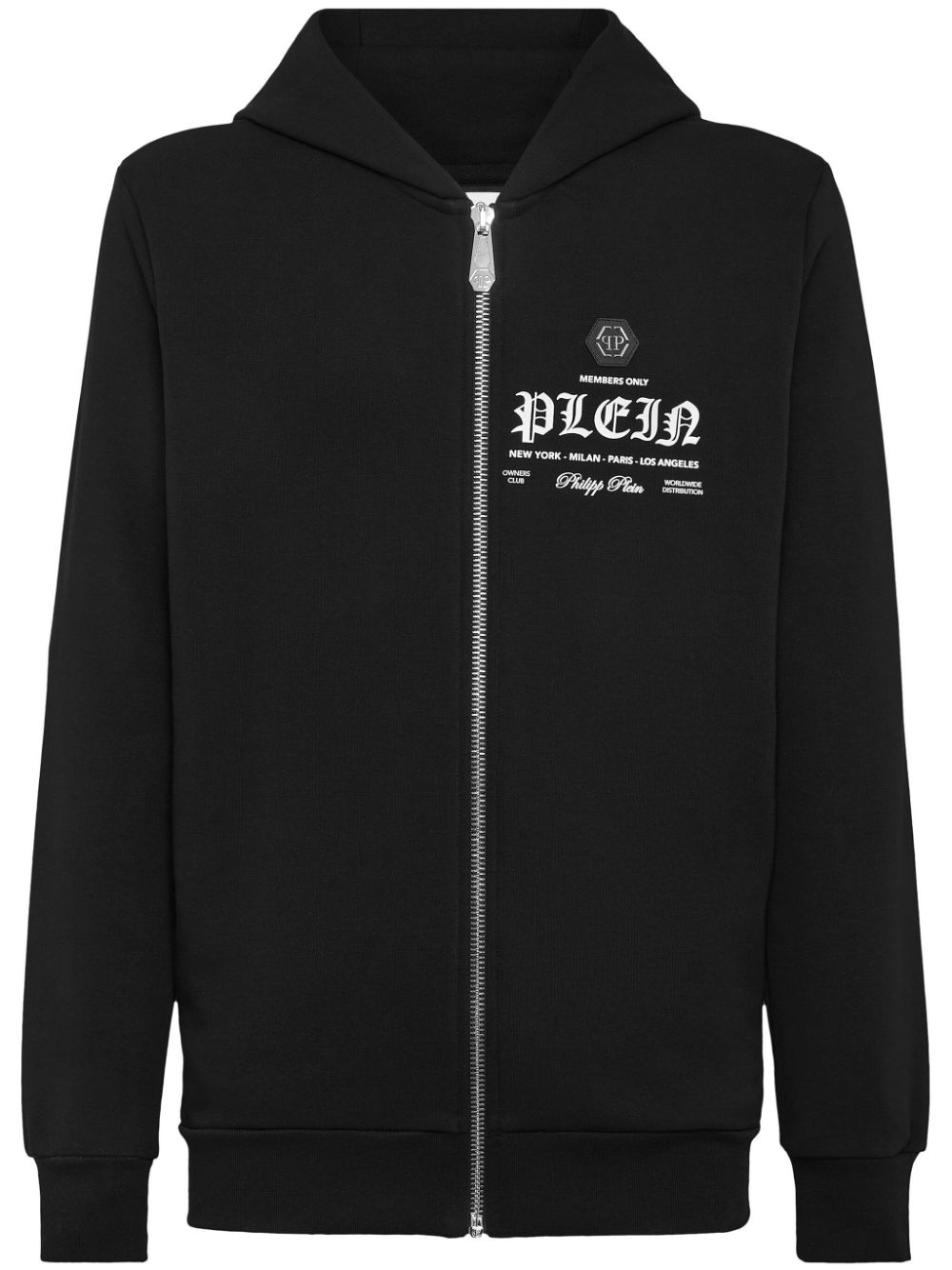 Philipp Plein logo-print zipped hoodie - Black von Philipp Plein