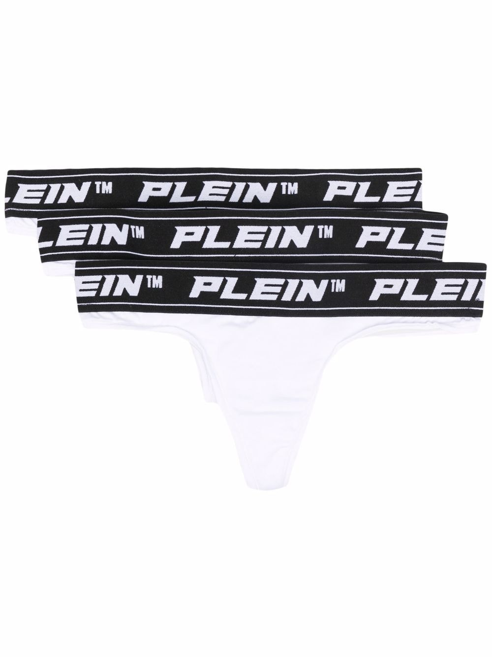 Philipp Plein logo-waistband set of 3 thongs - White von Philipp Plein