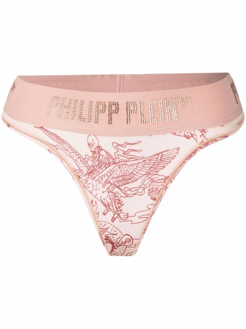 Philipp Plein logo-waistband sheer thong - Orange von Philipp Plein