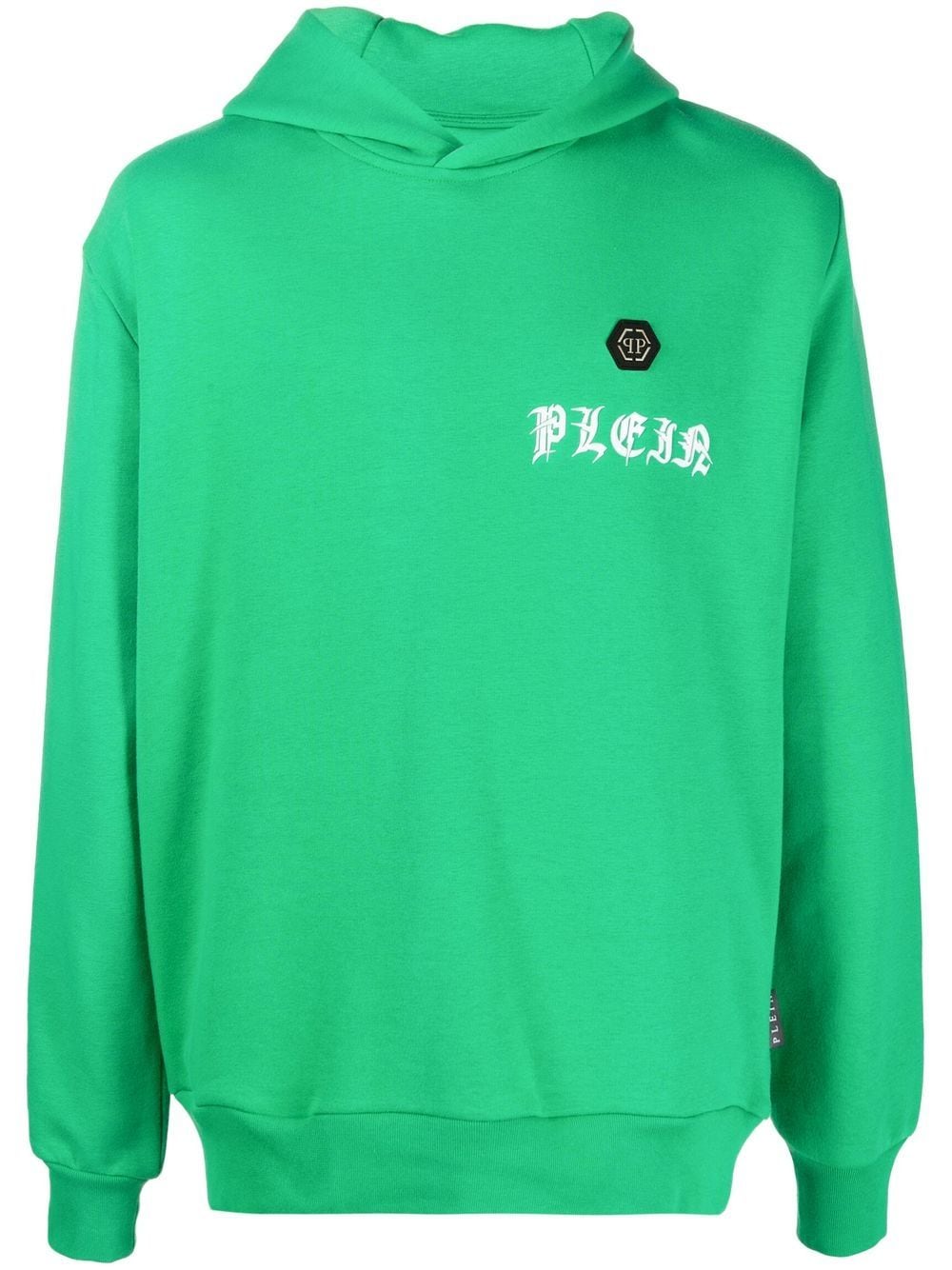 Philipp Plein logo.print cotton hoodie - Green von Philipp Plein