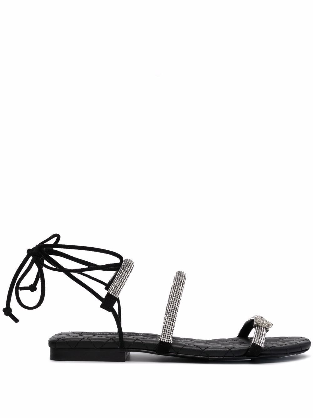 Philipp Plein maltese flat crystal sandals - Black von Philipp Plein