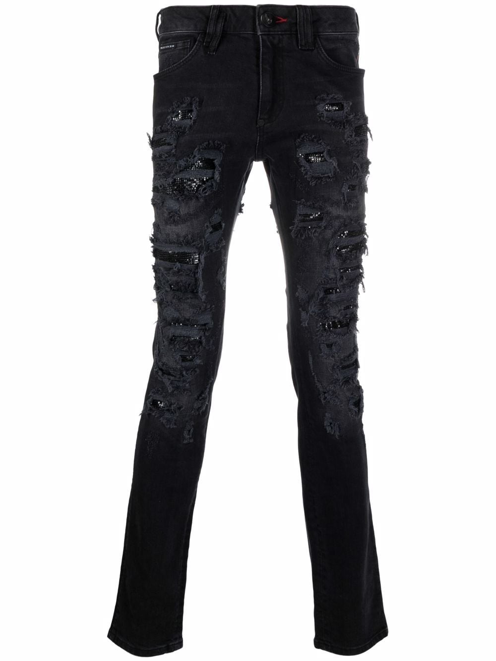 Philipp Plein mesh ripped-detail jeans - Black von Philipp Plein