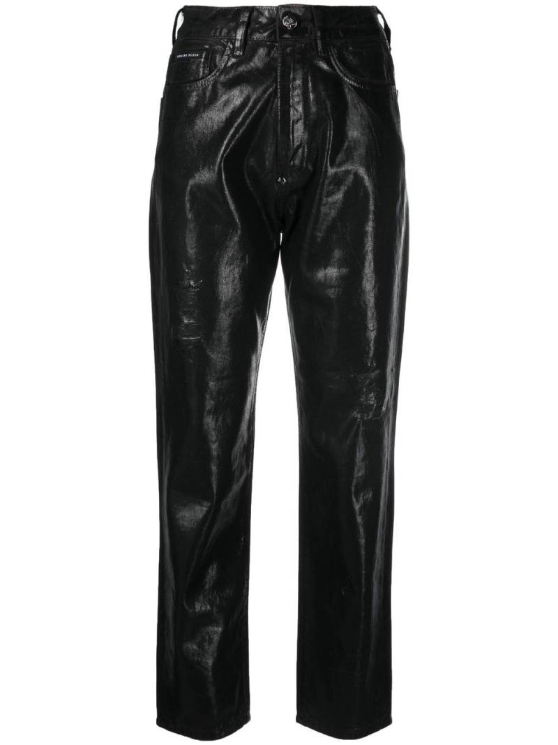 Philipp Plein metallic cropped boyfriend jeans - Black von Philipp Plein