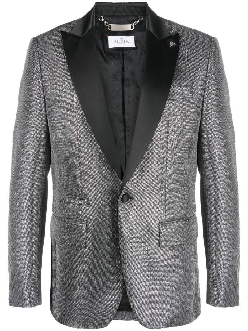 Philipp Plein metallic-finish single-breasted blazer - Silver von Philipp Plein