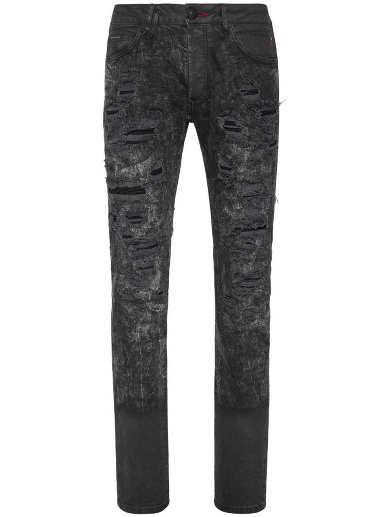 Philipp Plein mid-rise distressed jeans - Black von Philipp Plein