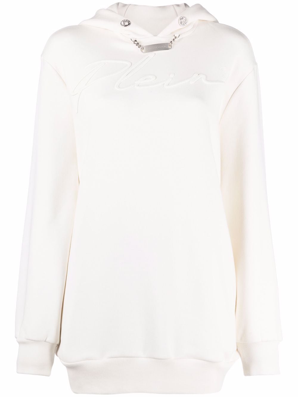 Philipp Plein necklace-embellished hoodie dress - White von Philipp Plein