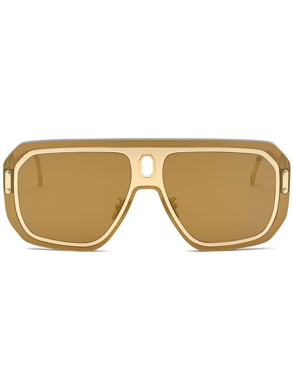 Philipp Plein oversized adventure mask sunglasses - Gold von Philipp Plein