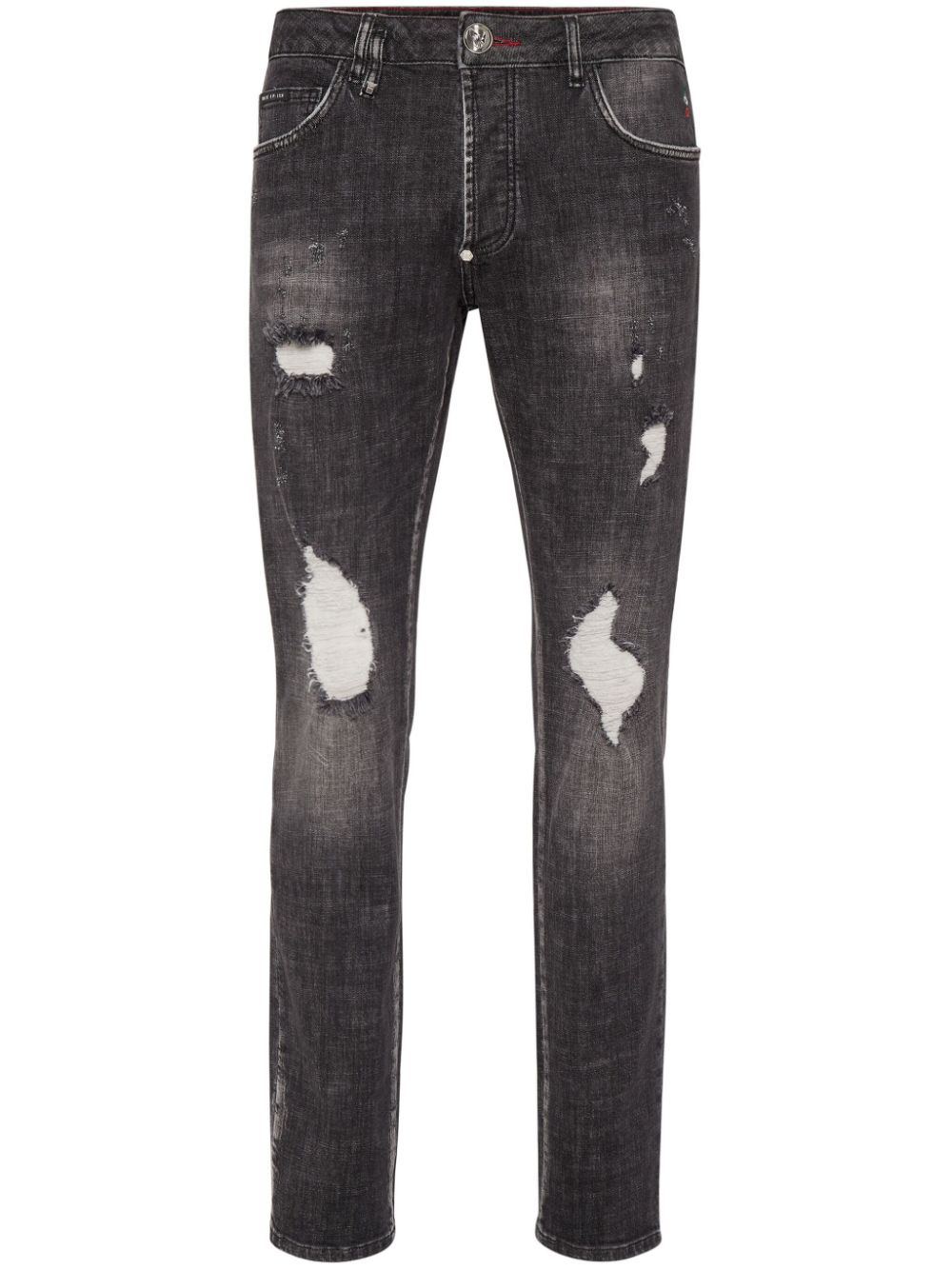 Philipp Plein paint-splatter straight-leg jeans - Black von Philipp Plein