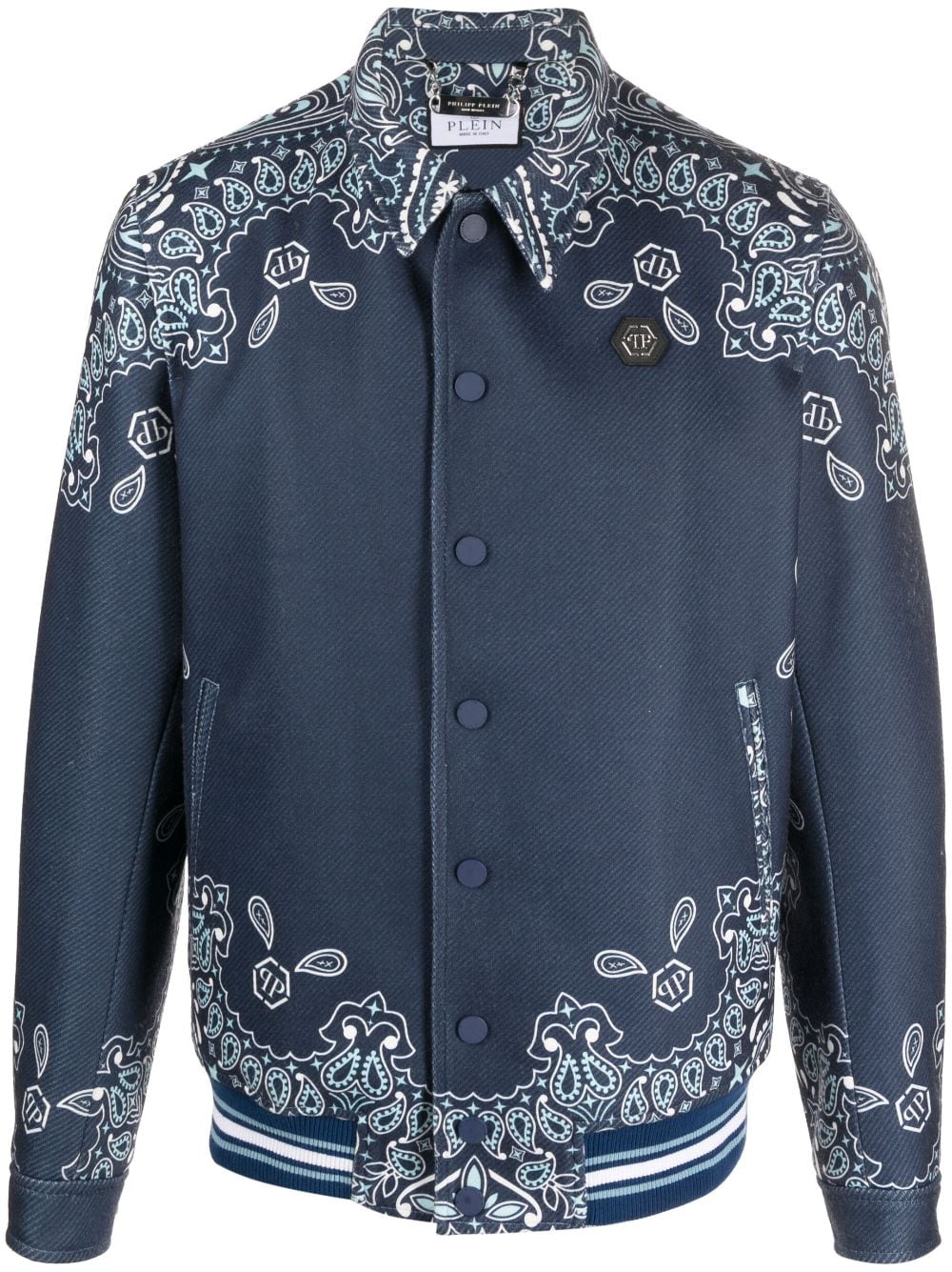 Philipp Plein paisley-print bomber jacket - Blue von Philipp Plein