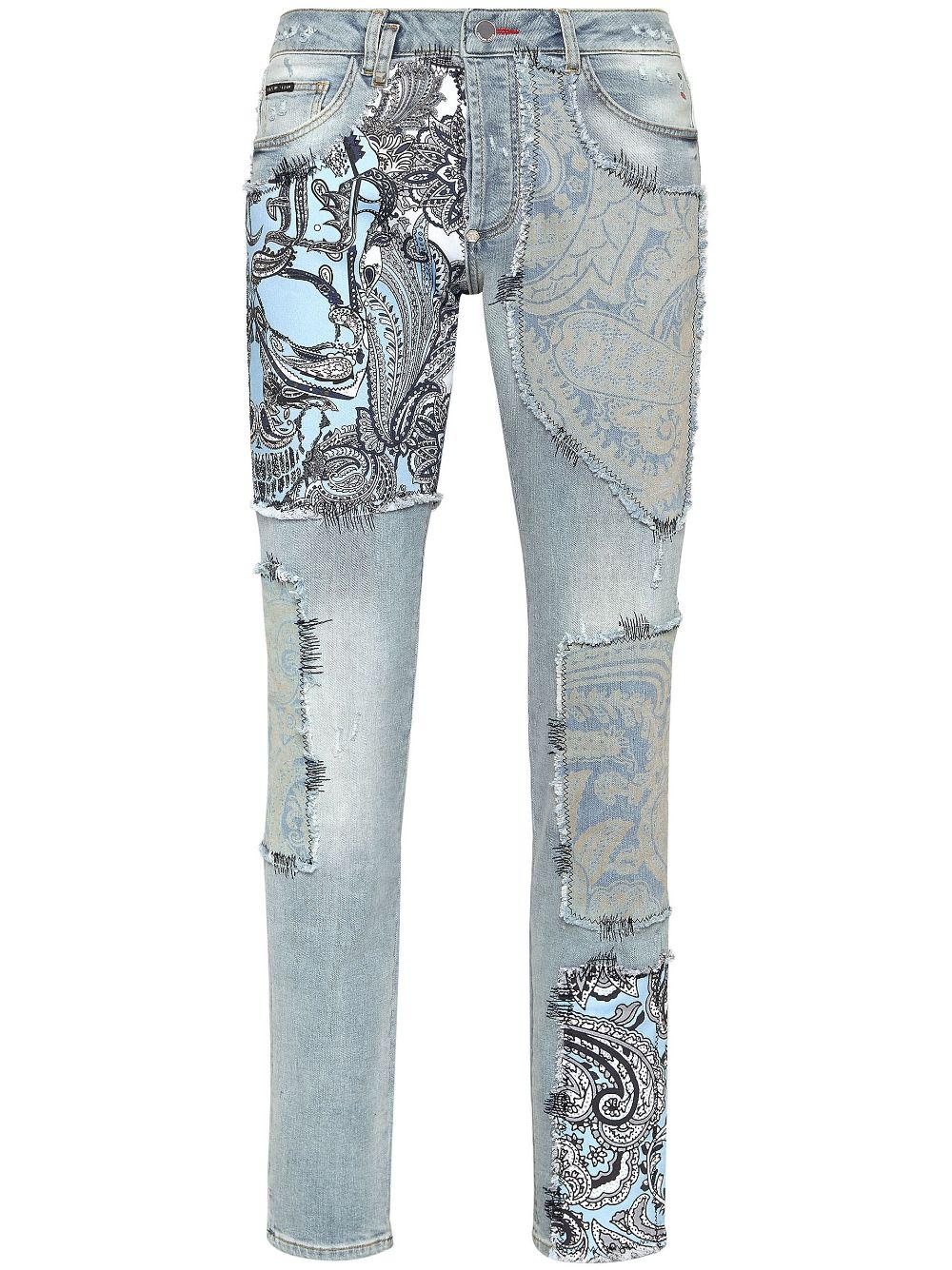 Philipp Plein paisley-print straight-let jeans - Blue von Philipp Plein