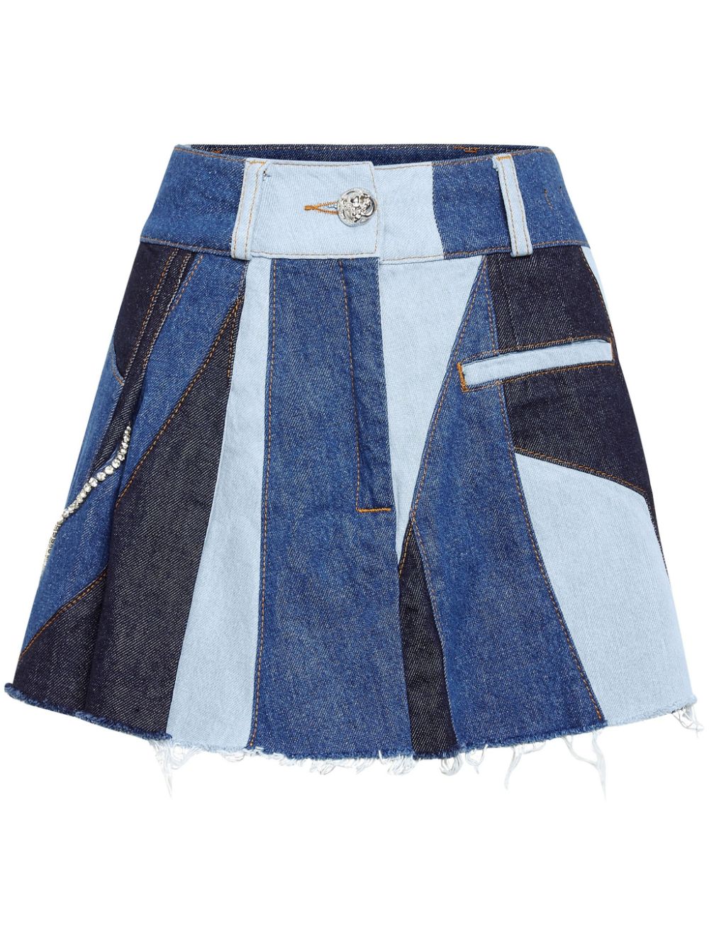Philipp Plein patchwork denim mini skirt - Blue von Philipp Plein