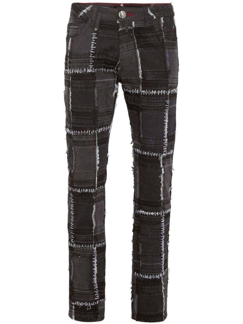 Philipp Plein patchwork-design straight-leg jeans - Grey von Philipp Plein