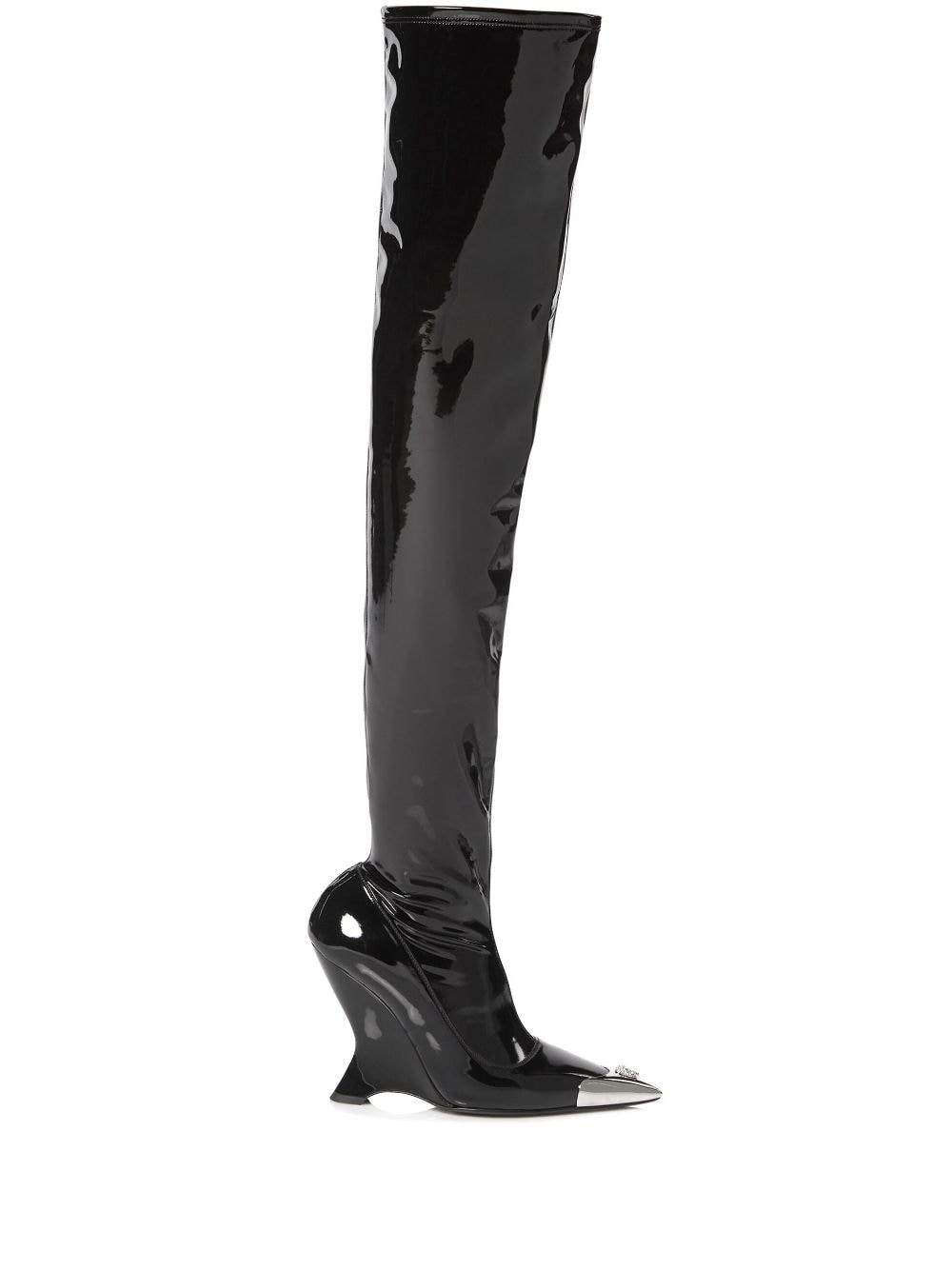 Philipp Plein patent-leather over-knee boots - Black von Philipp Plein