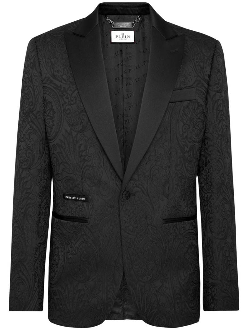 Philipp Plein patterned-jacquard single-breasted blazer - Black von Philipp Plein