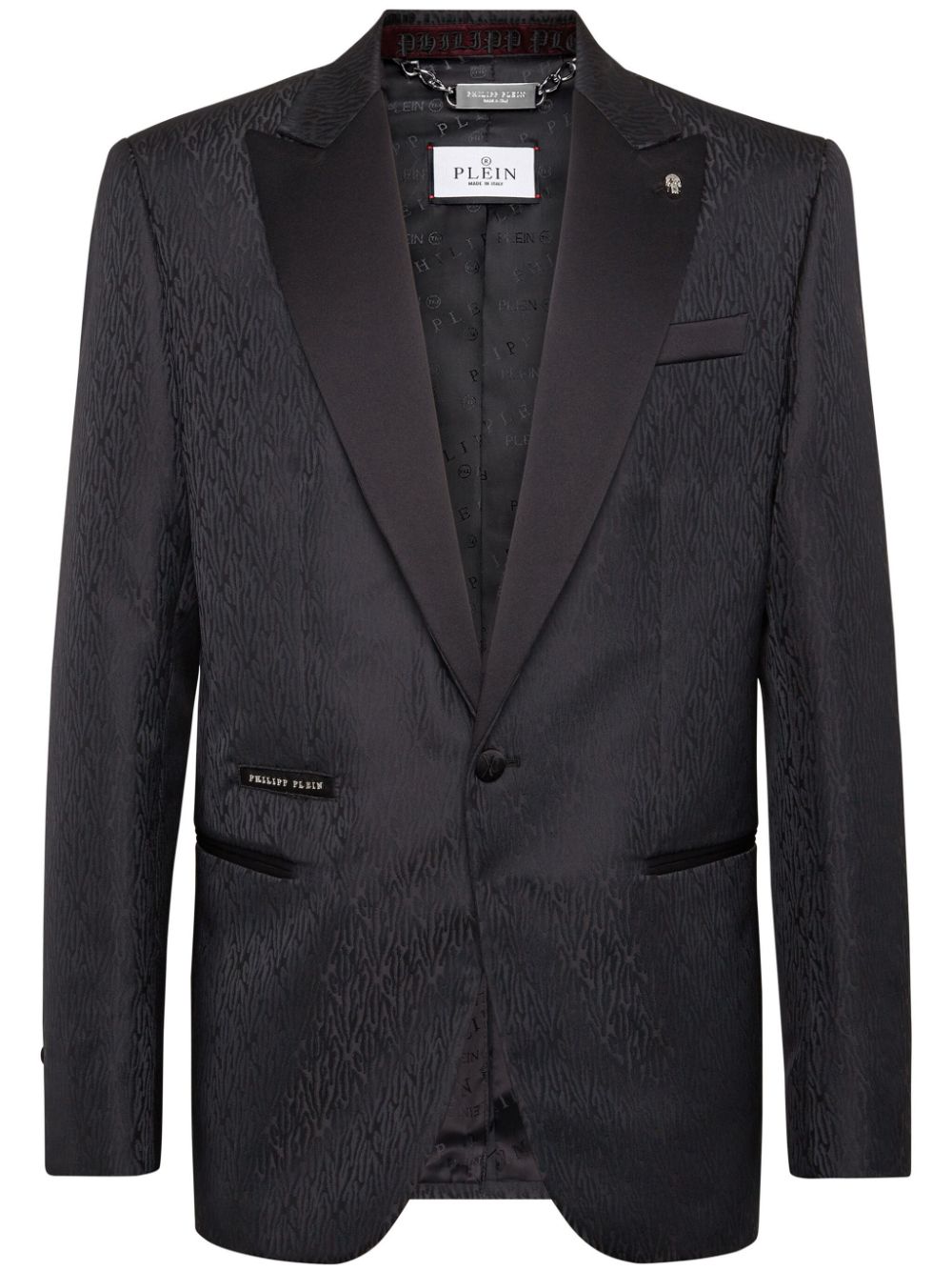 Philipp Plein patterned-jacquard single-breasted blazer - Grey von Philipp Plein