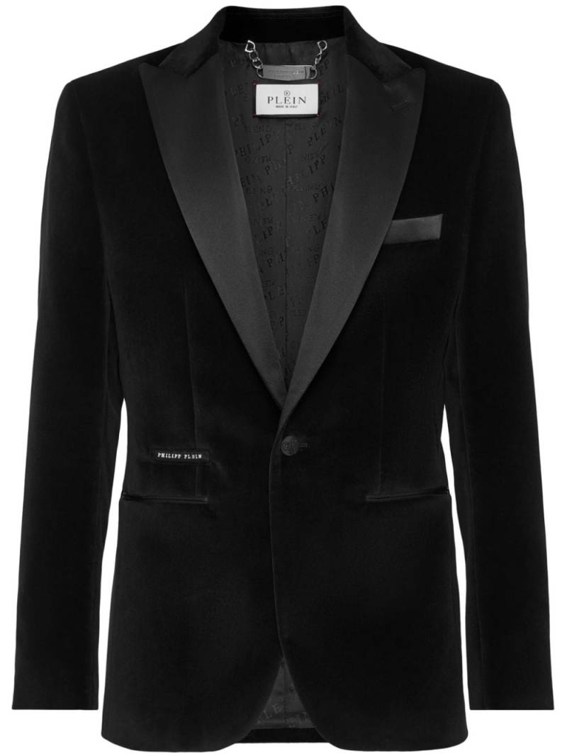 Philipp Plein peak-lapels velvet blazer - Black von Philipp Plein