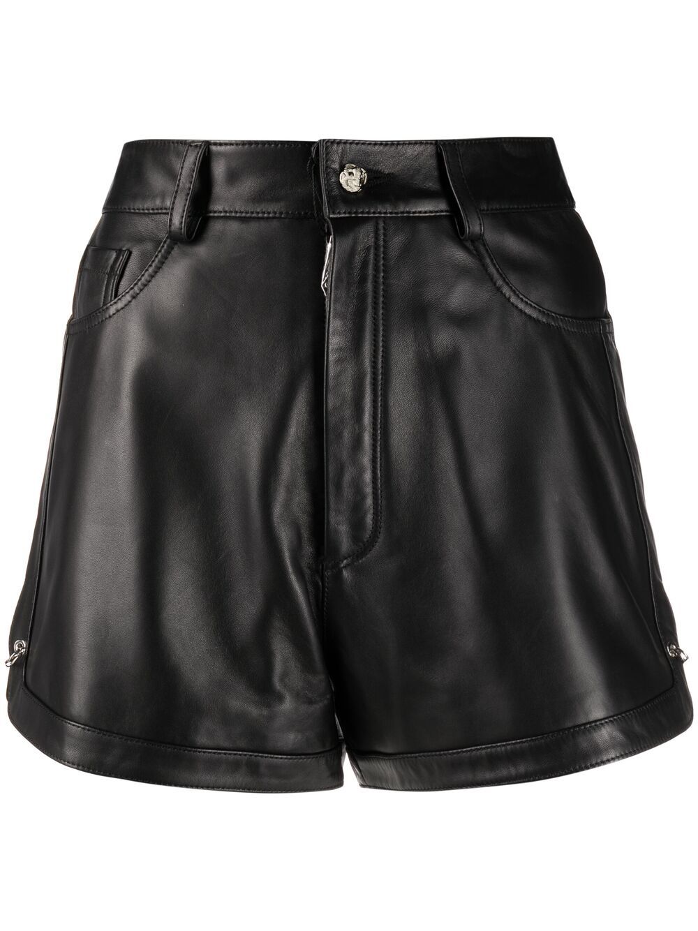 Philipp Plein pin-embellished leather shorts - Black von Philipp Plein