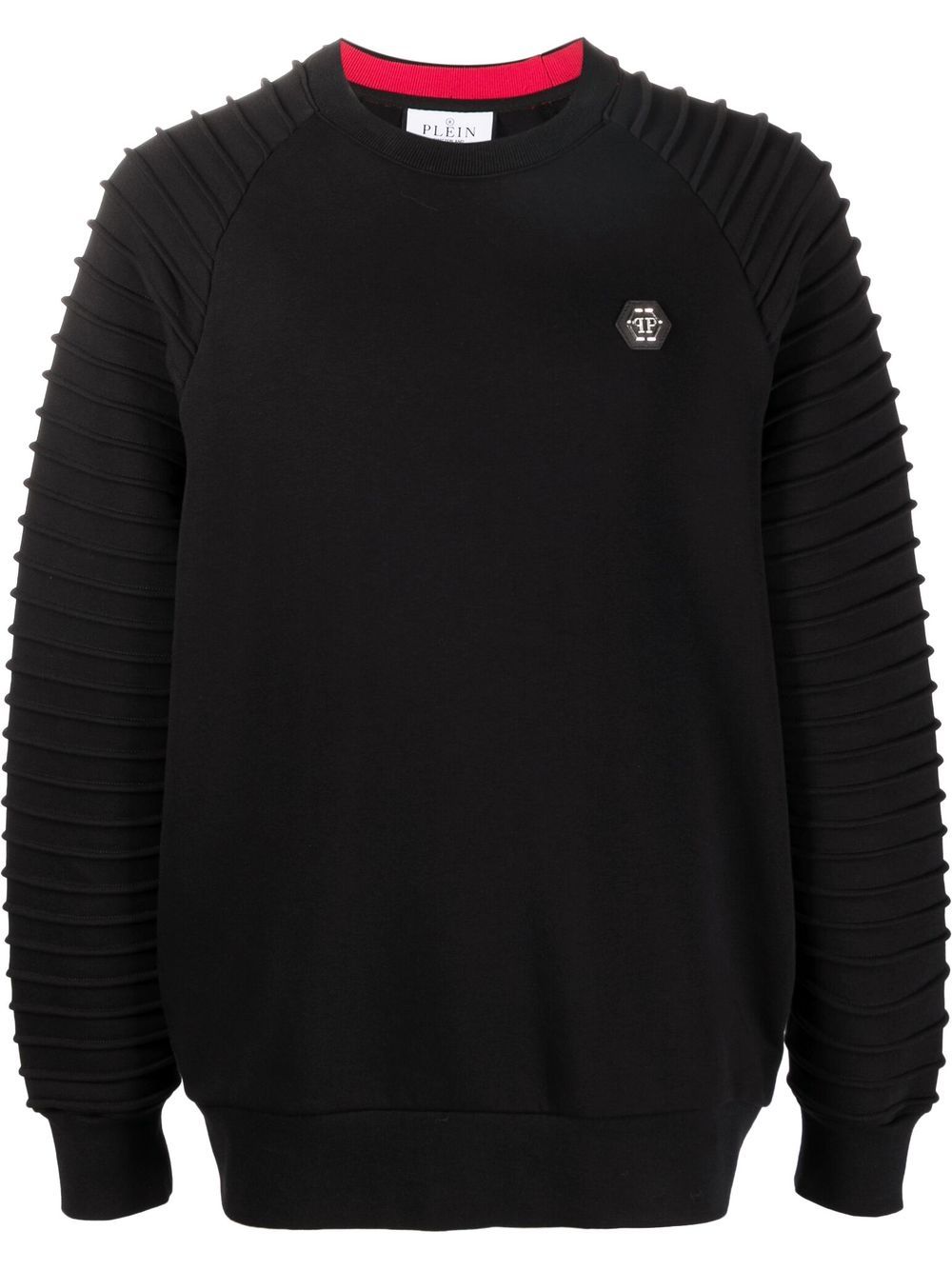 Philipp Plein piped-sleeve logo patch sweatshirt - Black von Philipp Plein