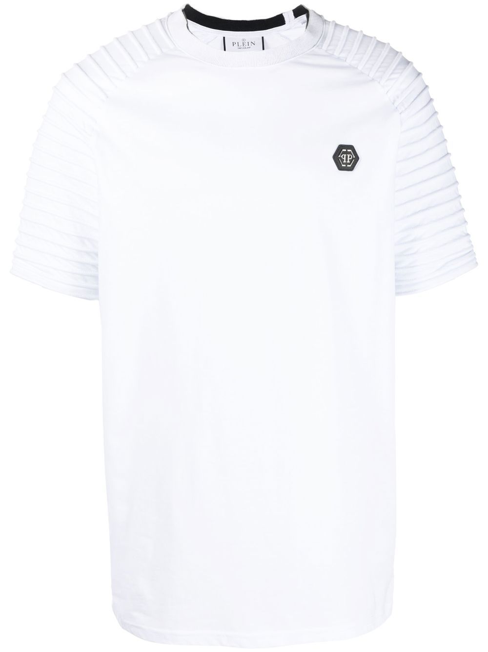Philipp Plein pleat-detail logo T-shirt - White von Philipp Plein