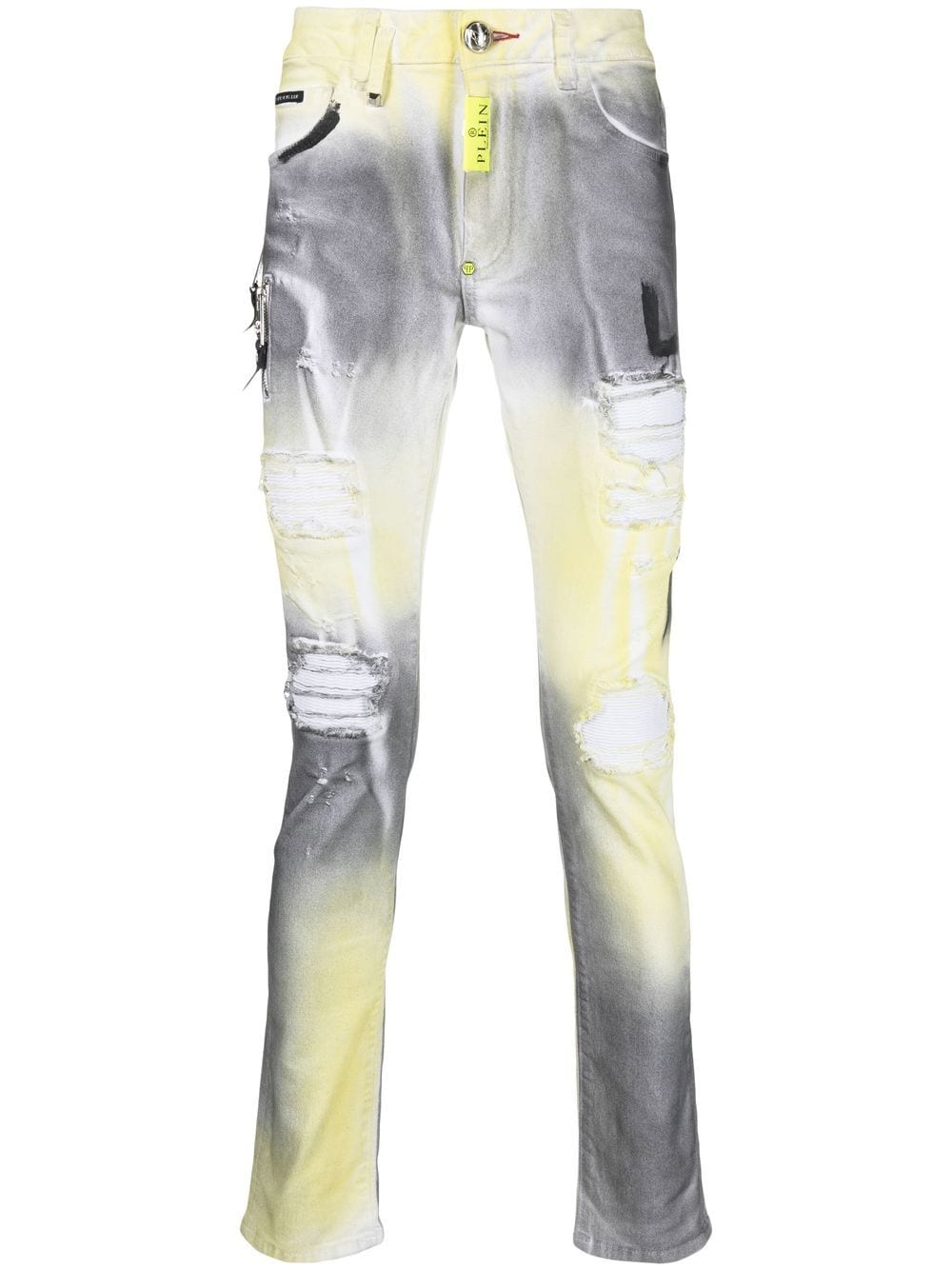 Philipp Plein printed slim-fit jeans - Grey von Philipp Plein