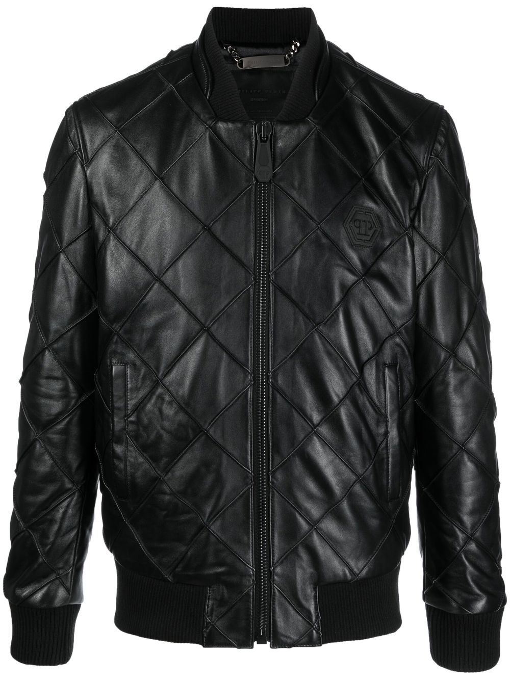 Philipp Plein quilted leather bomber jacket - Black von Philipp Plein