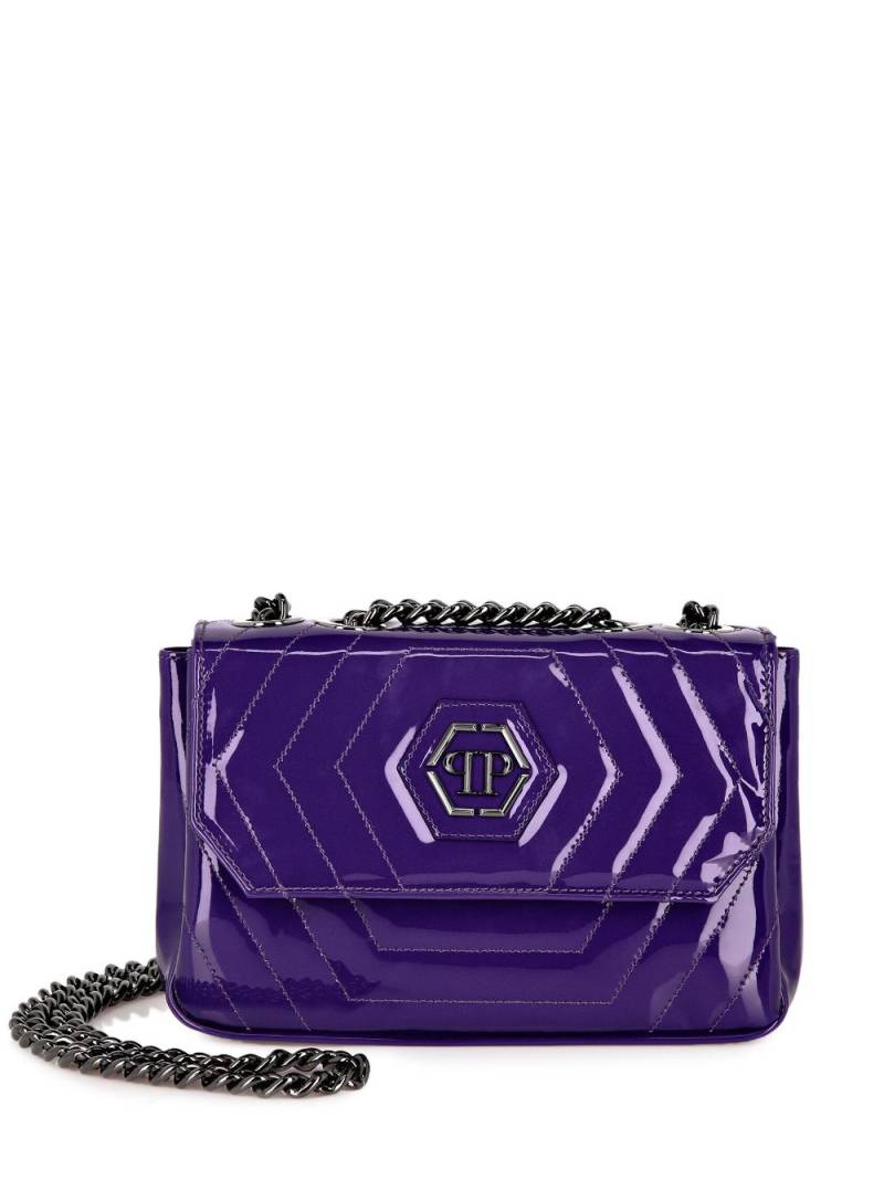 Philipp Plein quilted patent-leather shoulder bag - Purple von Philipp Plein