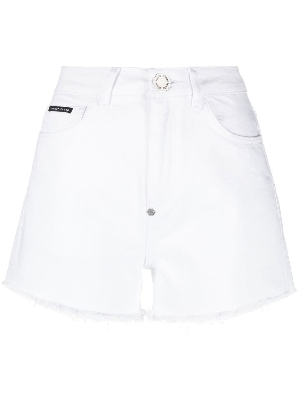 Philipp Plein raw-edge denim shorts - White von Philipp Plein