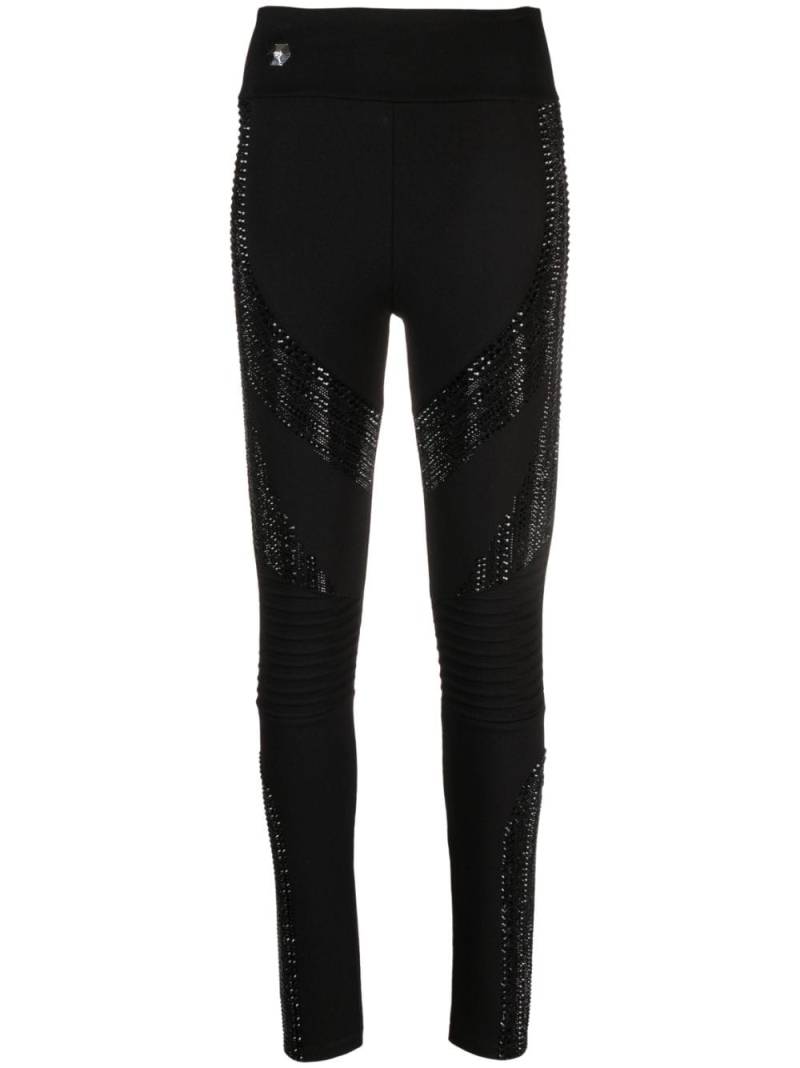 Philipp Plein rhinestone-embellished high-waisted leggings - Black von Philipp Plein