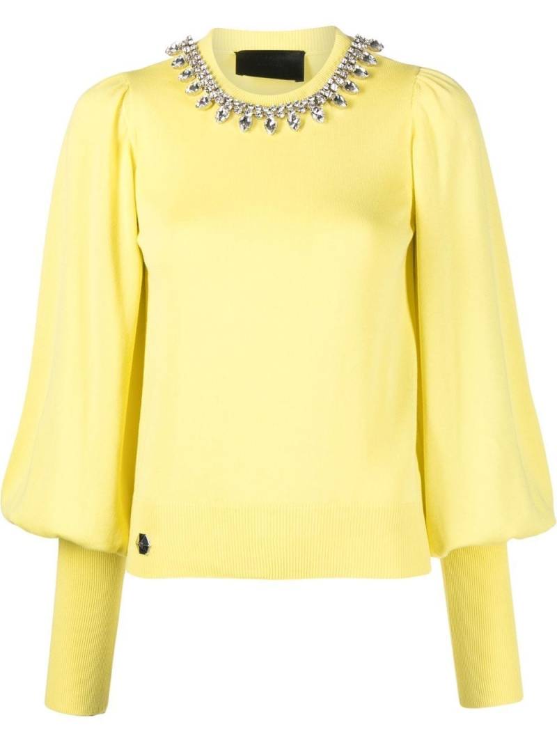 Philipp Plein rhinestone-embellished jumper - Yellow von Philipp Plein